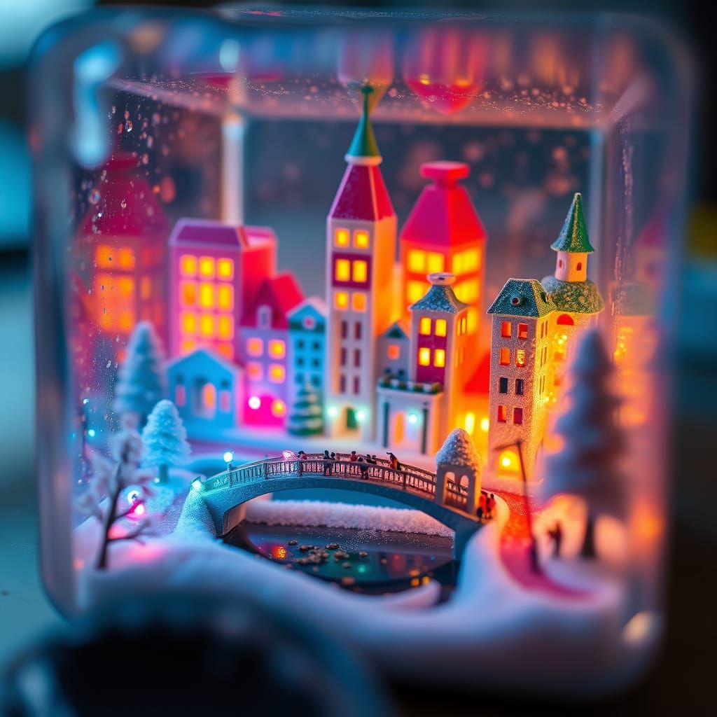 Miniature Candy City Inside a Sugar Cube