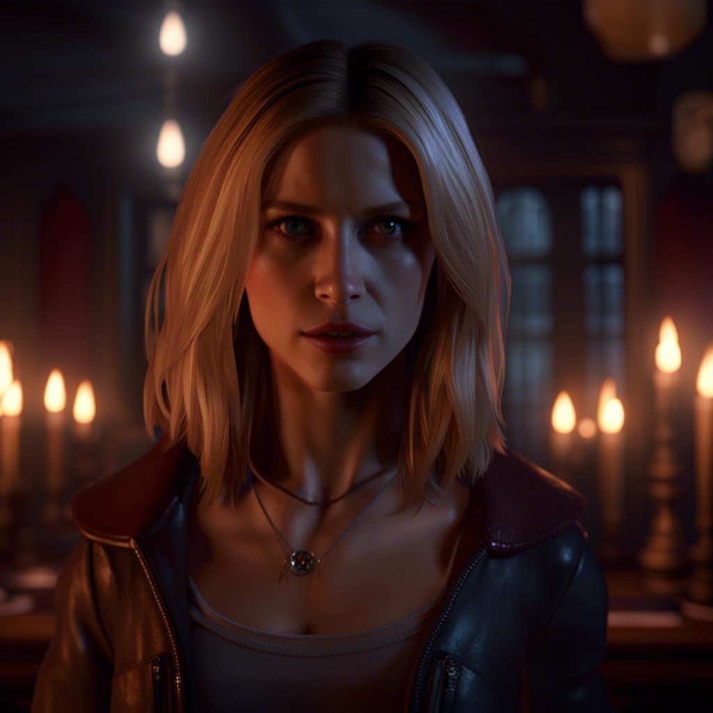 Vampire Slayer Action Scene in Digital Art