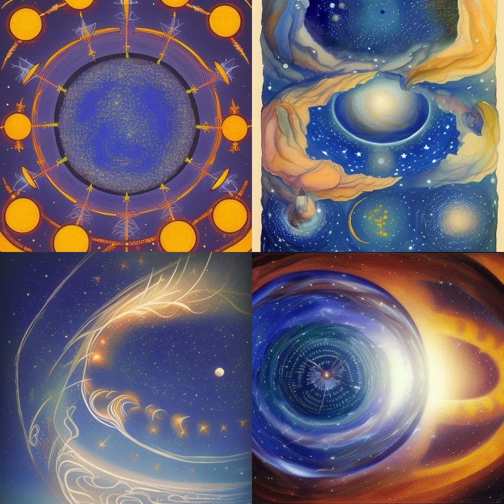 Celestial Sphere: Cosmic Starry Surreal Illustration