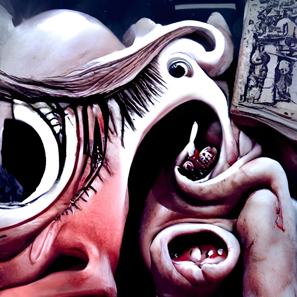 Surreal Horror Art: Screaming Expressions
