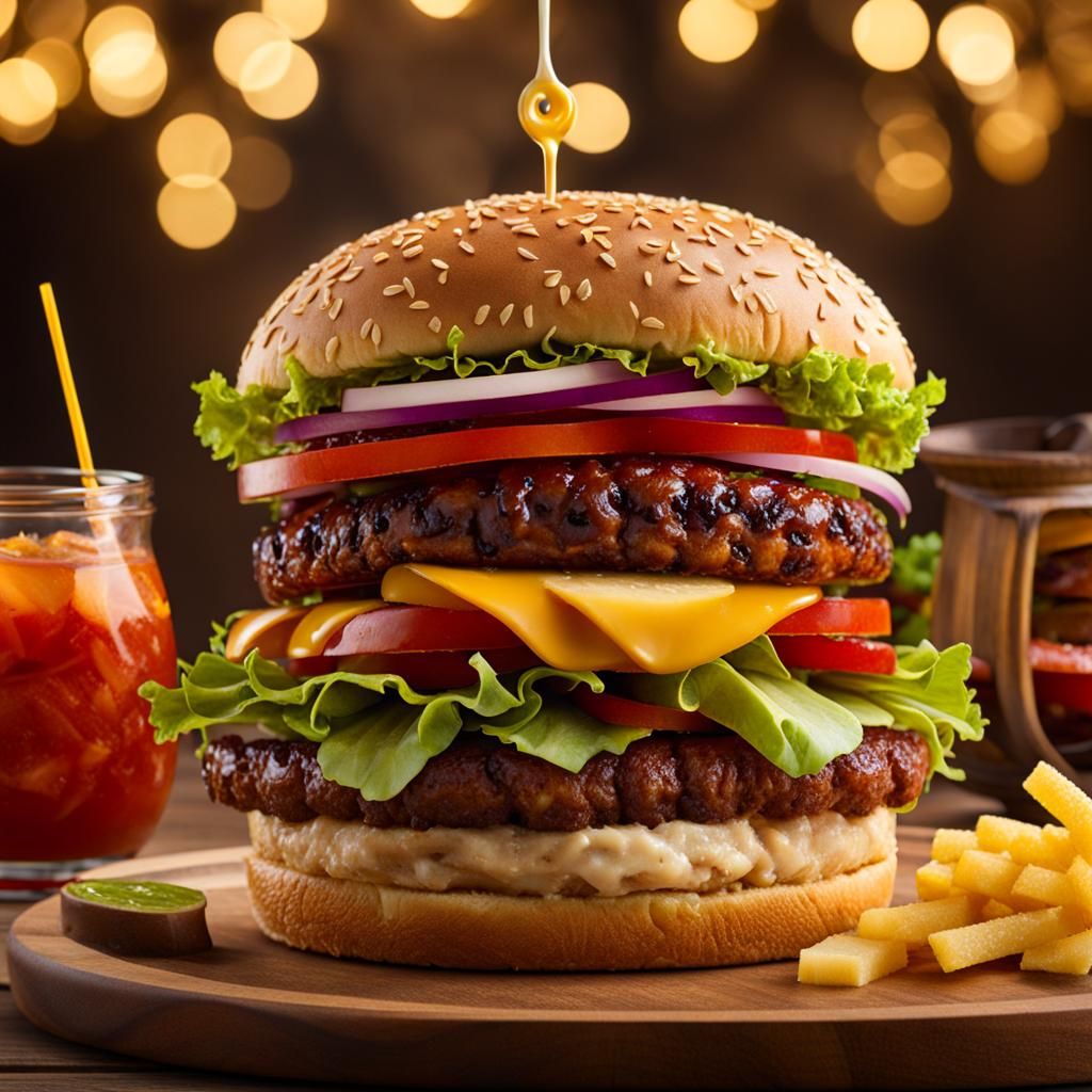 AI-Generated Image of a Hamburger