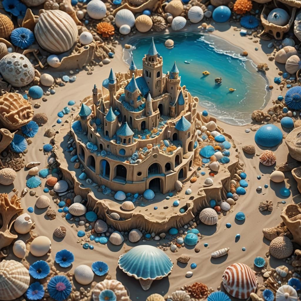 Sandcastle Clam Shell Fantasy Art in Unreal Engine
