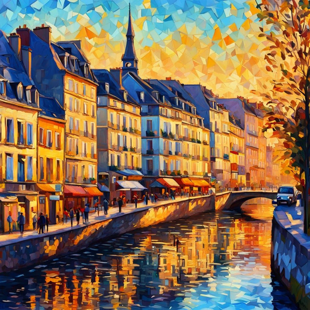 Impressionist Masterpiece of Nancy, France in Vibrant Oil Pa...