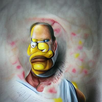 Homer Simpson realistic portrait