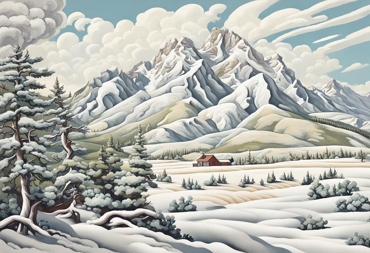 Vibrant Mount Massive in Regionalist Style