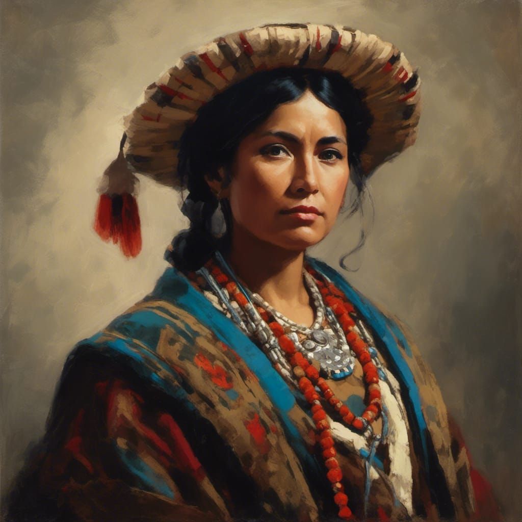 Gregoria Apaza Portrait in Textured Speedpaint Style