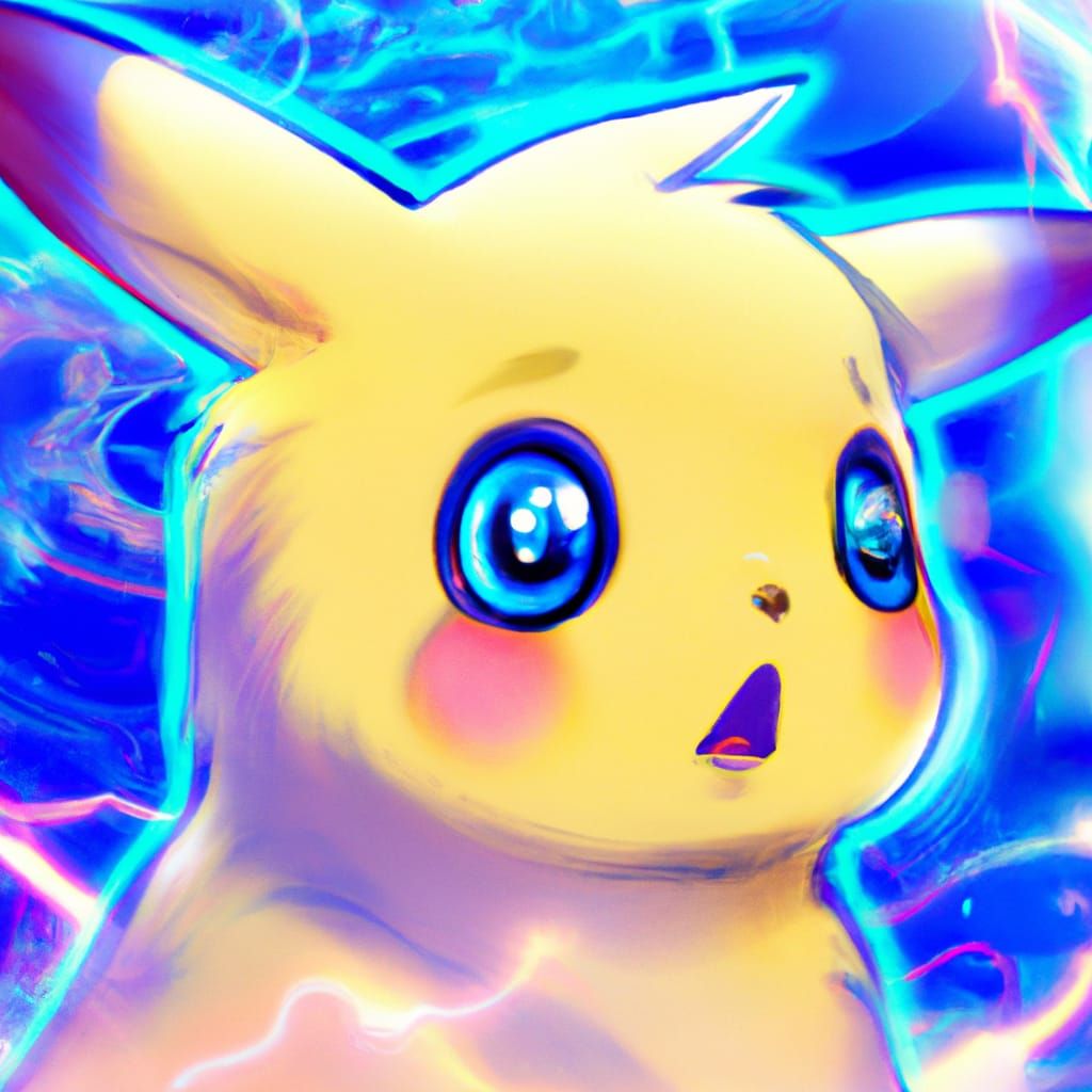 Pikachu's Psychedelic Astral Journey: A Digital Illustration