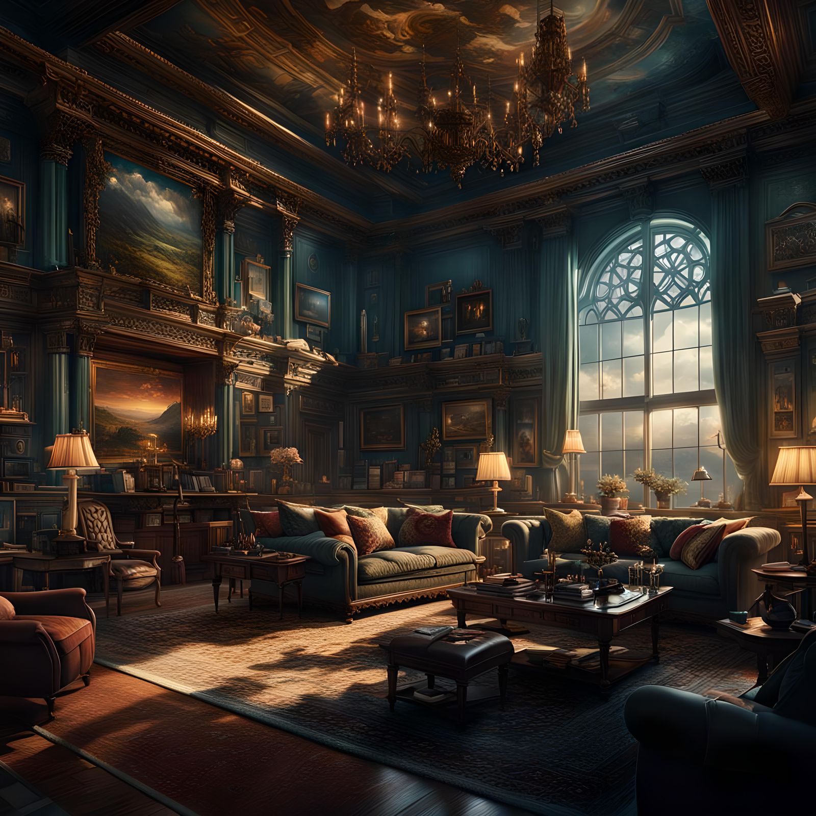 Detailed Maximalist Digital Painting of Assorted Objects