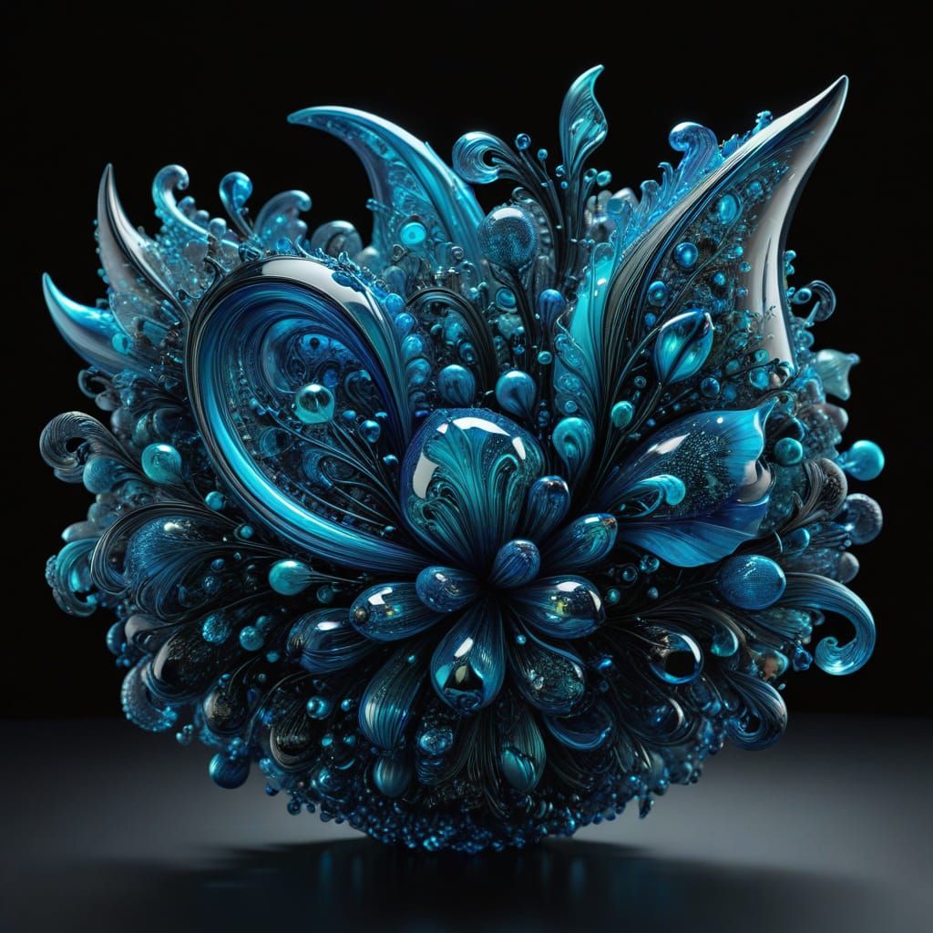 Electric Blue Glass Masterpiece