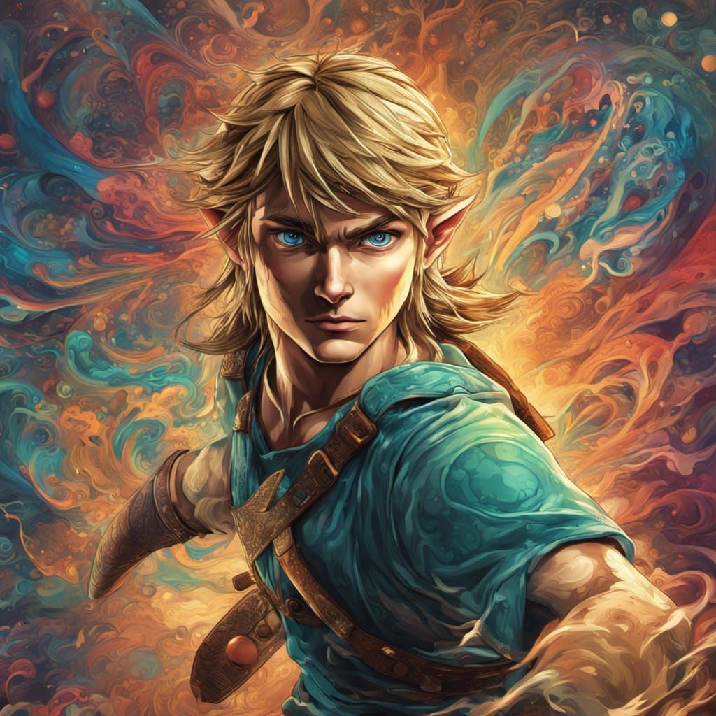 Hyperrealistic Link Plays Nintendo: Detailed Concept Art