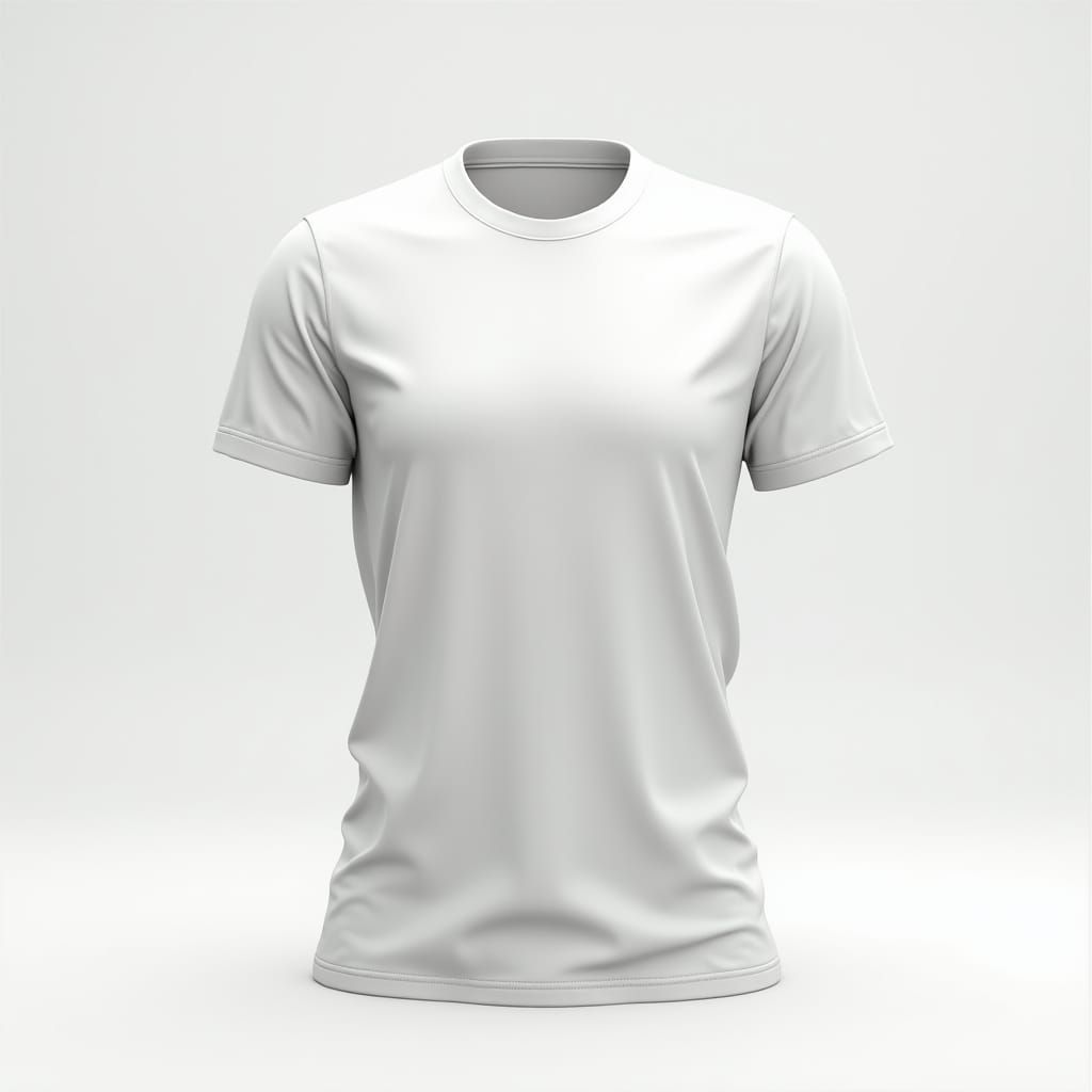 Pristine White T-Shirt in Detailed 3D Render