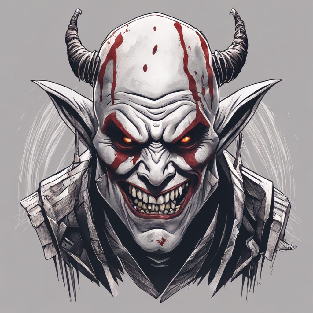 Orc Vampire Jester in Dark Fantasy Art