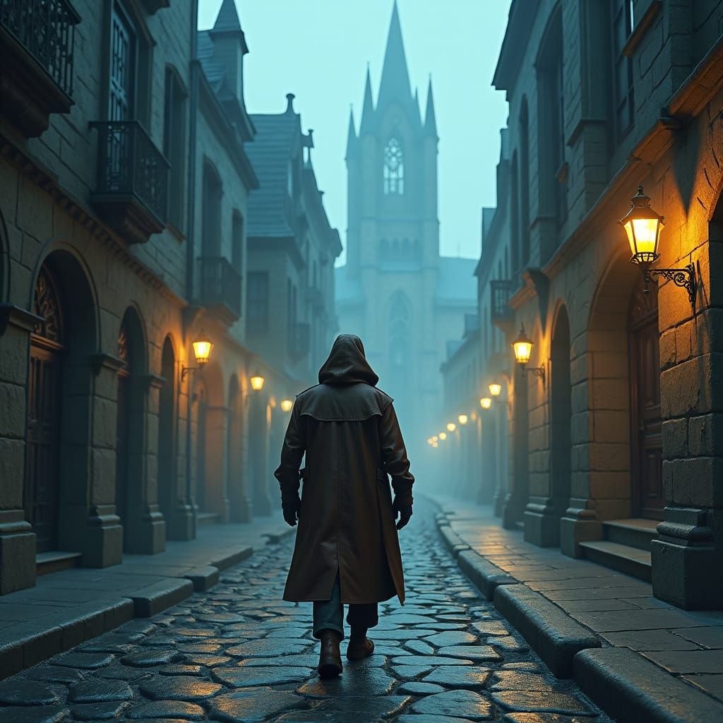 Gothic Street Scene: A Matte Painting in Unreal Engine 5