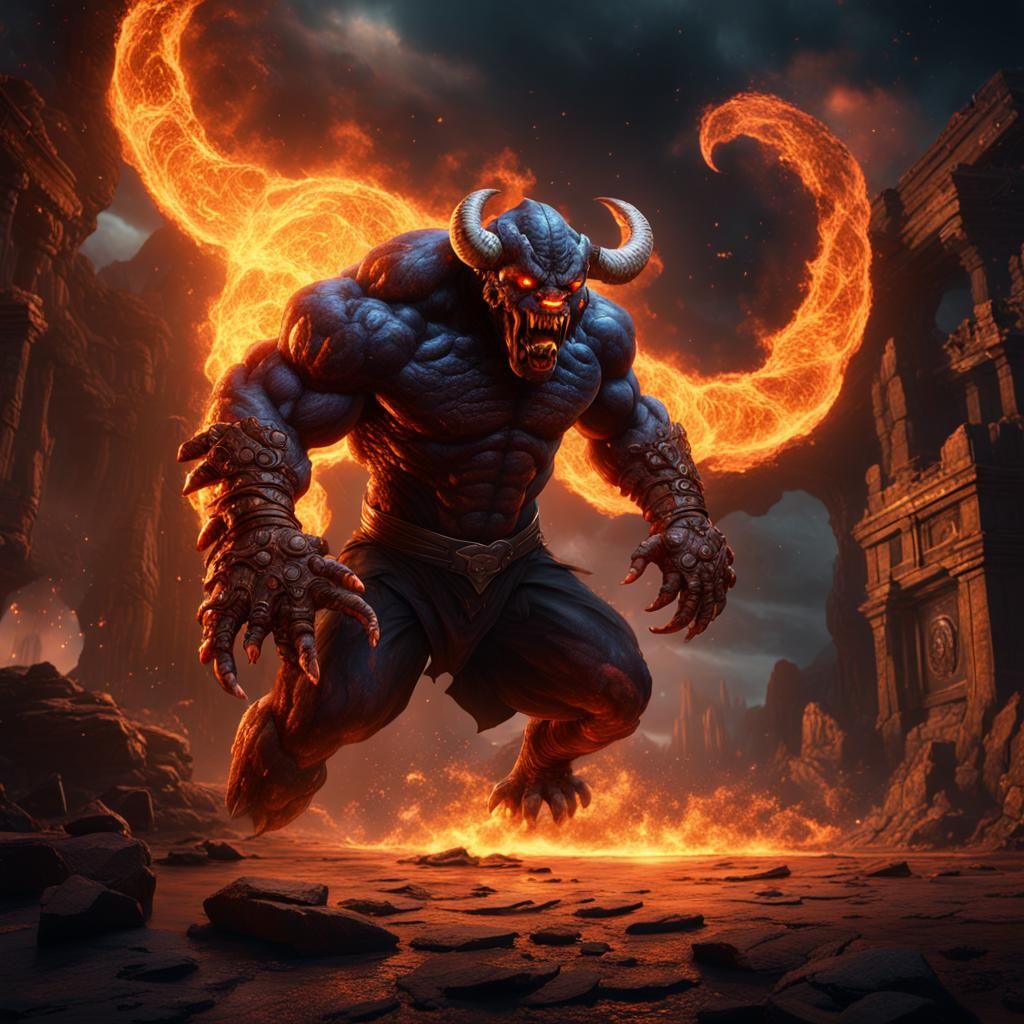 Detailed Balrog Matte Painting in Deep Color