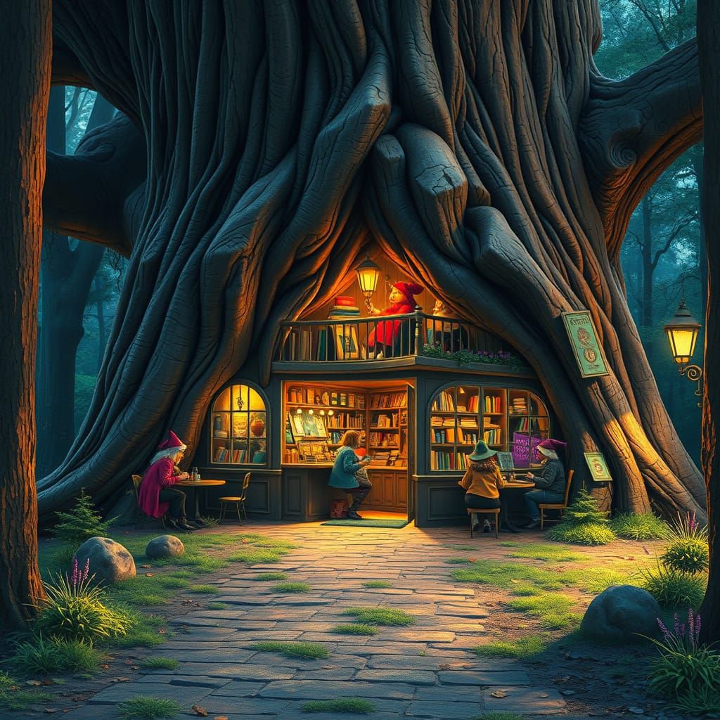 Whimsical Treehouse Coffeehouse and Bookstore