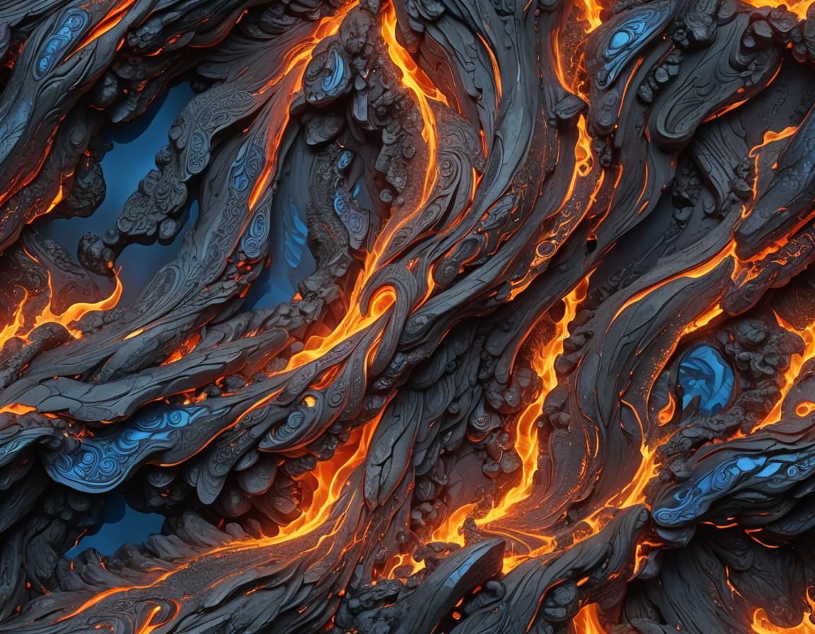 Volcanic Lava Flows in Iridescent Colors