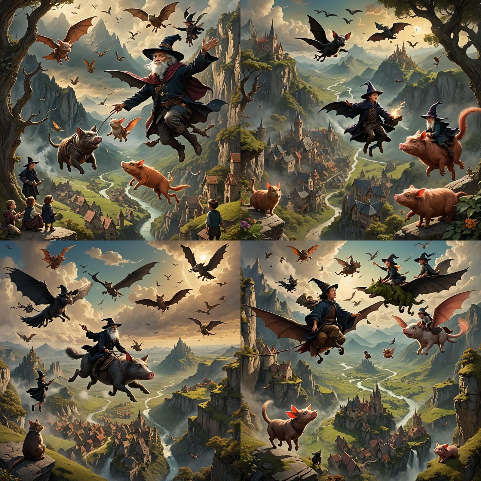 Young Sorcerers Learning to Fly in a Magical Valley