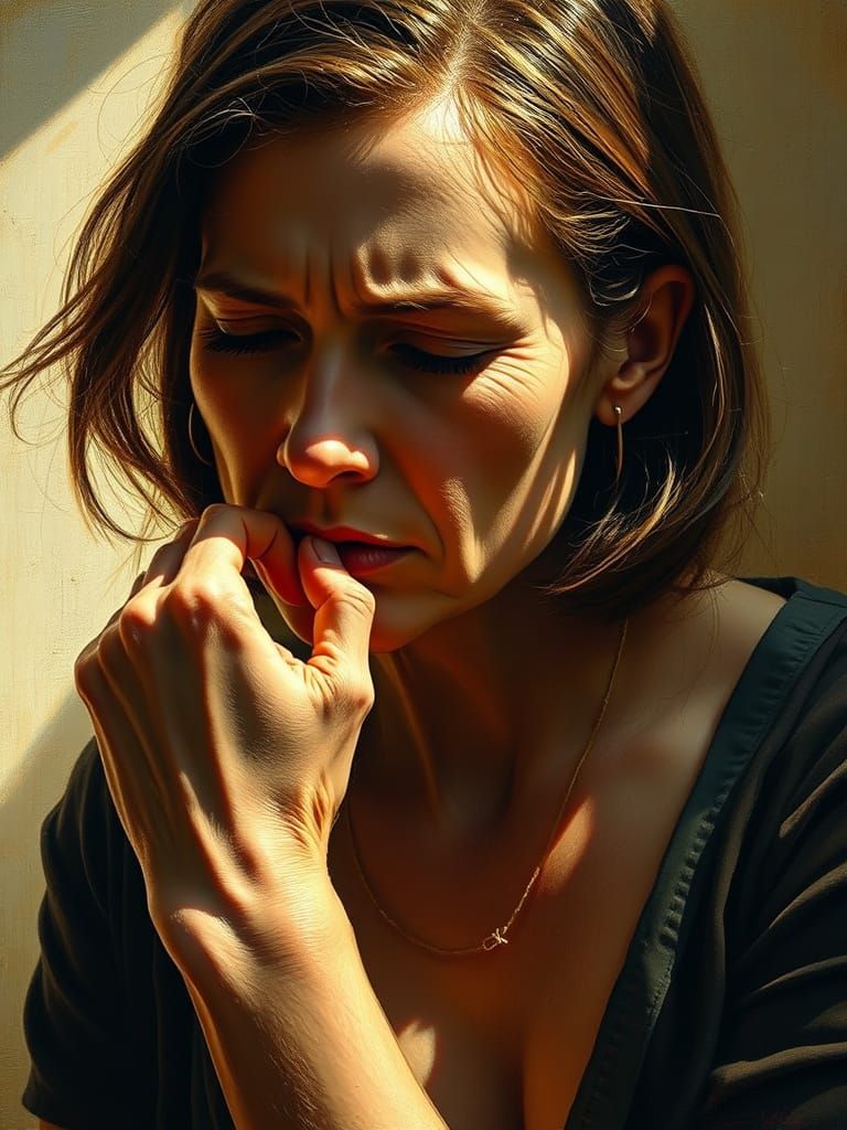 Meditative Portrait of a Contemplative Woman