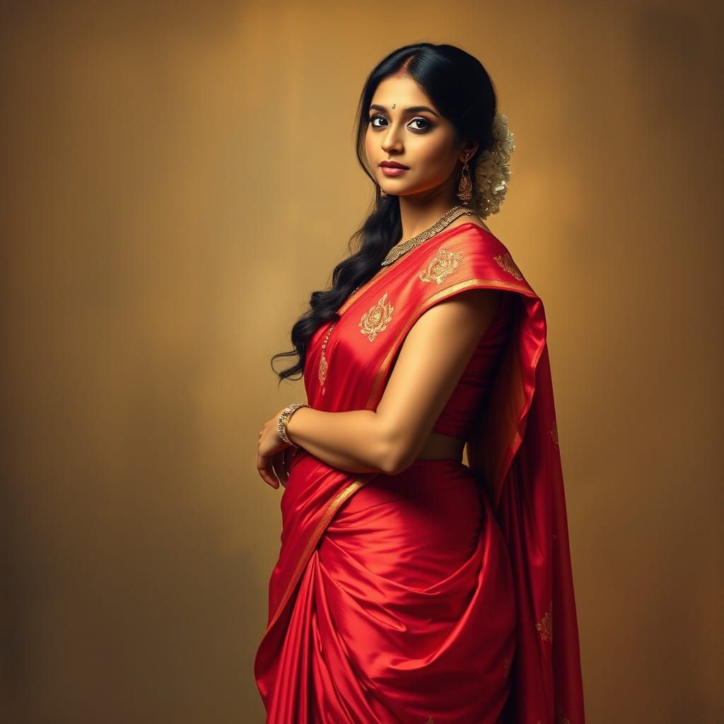 Elegant Indian Beauty in Classic Silks