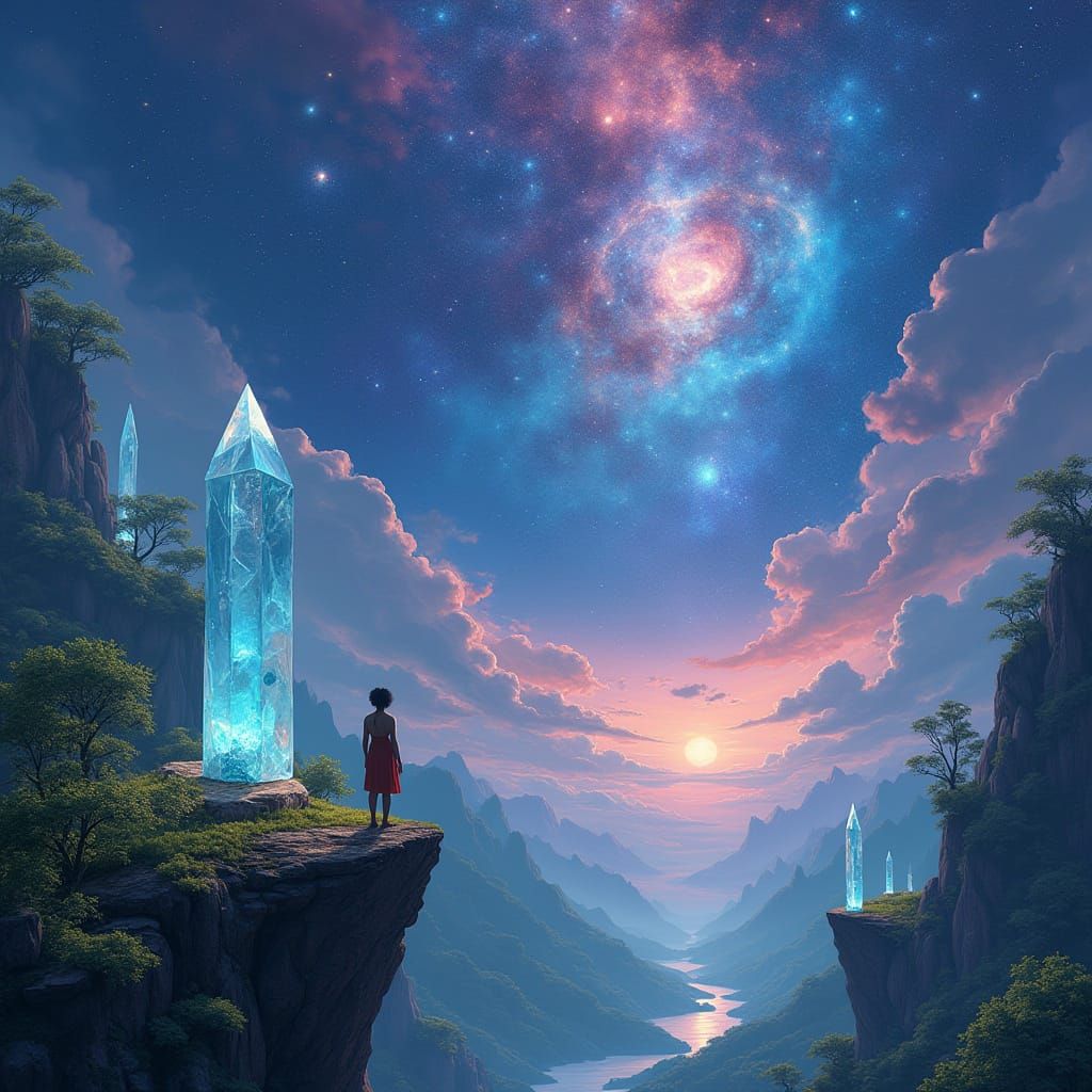 Crystal Planet Vista in Sci-Fi Style