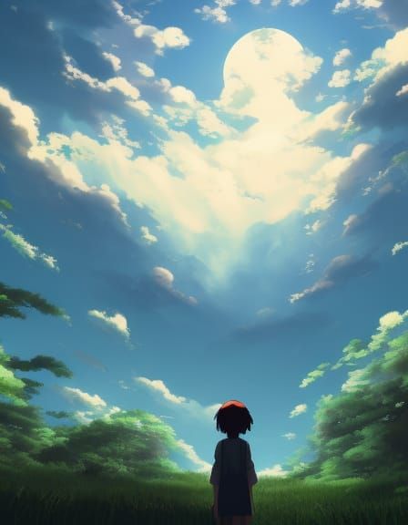 Anime Landscape Inspired by Studio Ghibli and Shinkai