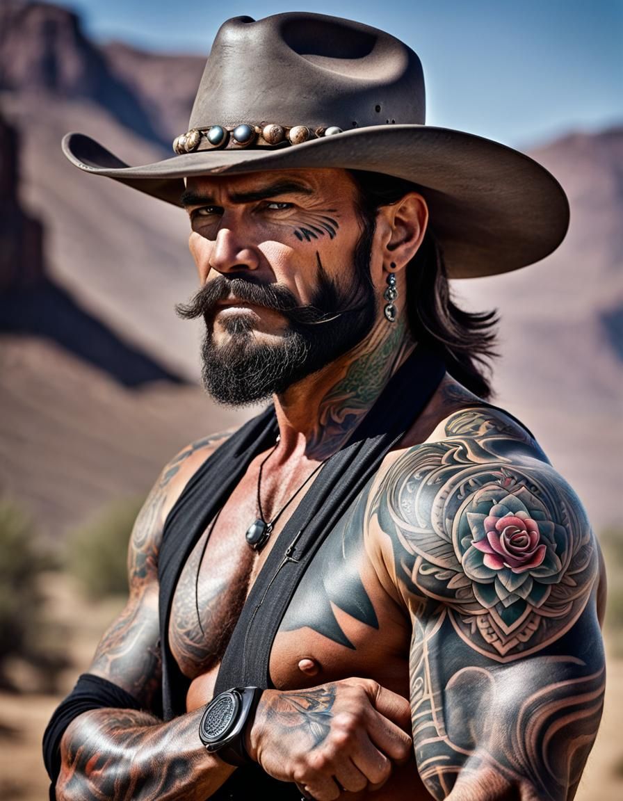 A cowboy with tattoo v2