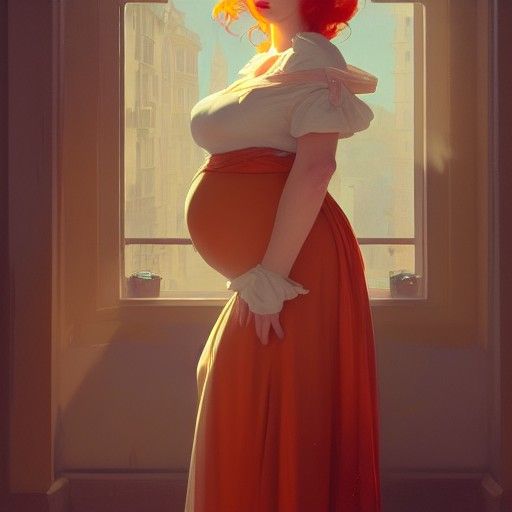 1950s Redhead Maid Concept Art