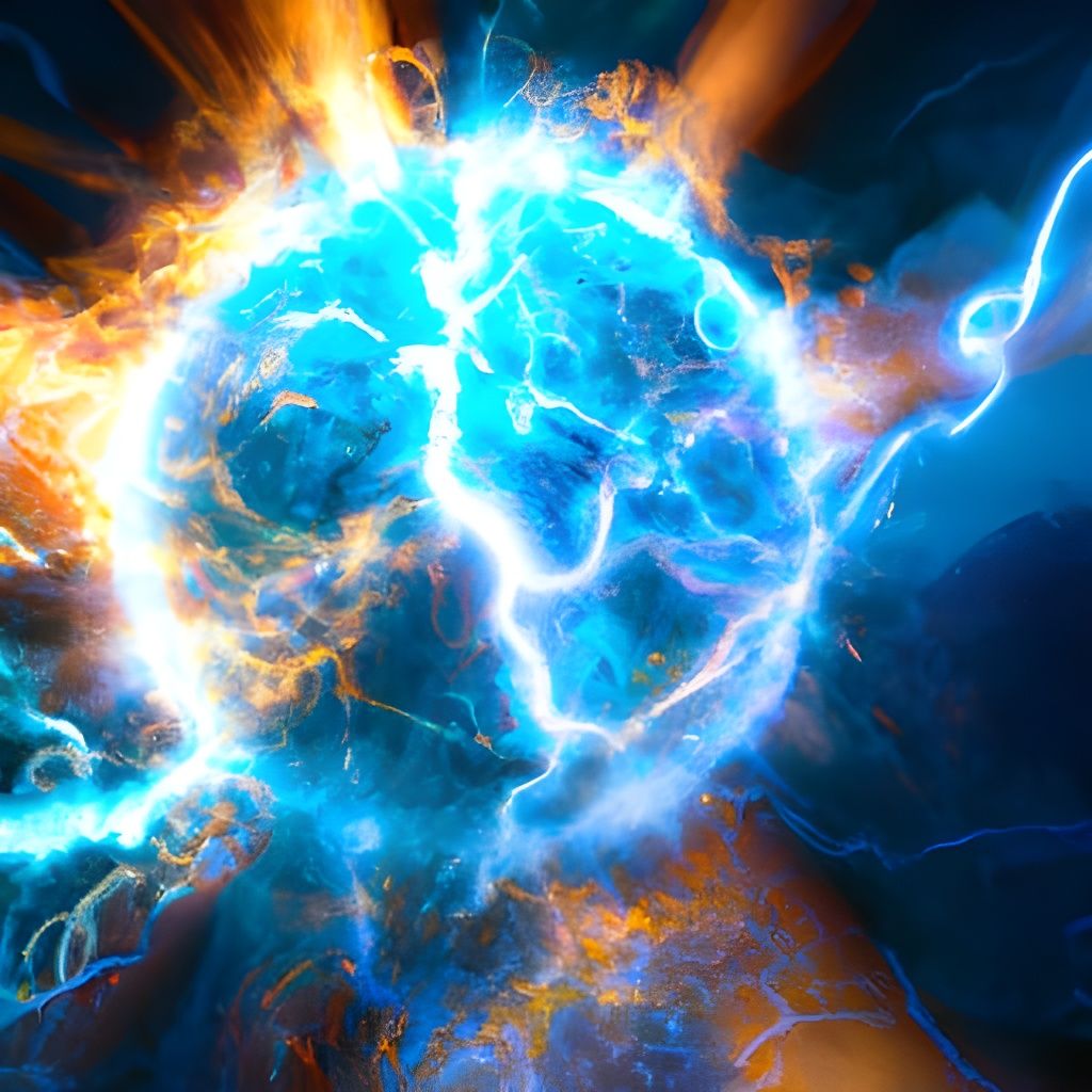 Ball Lightning with Star Trails: Digital Painting