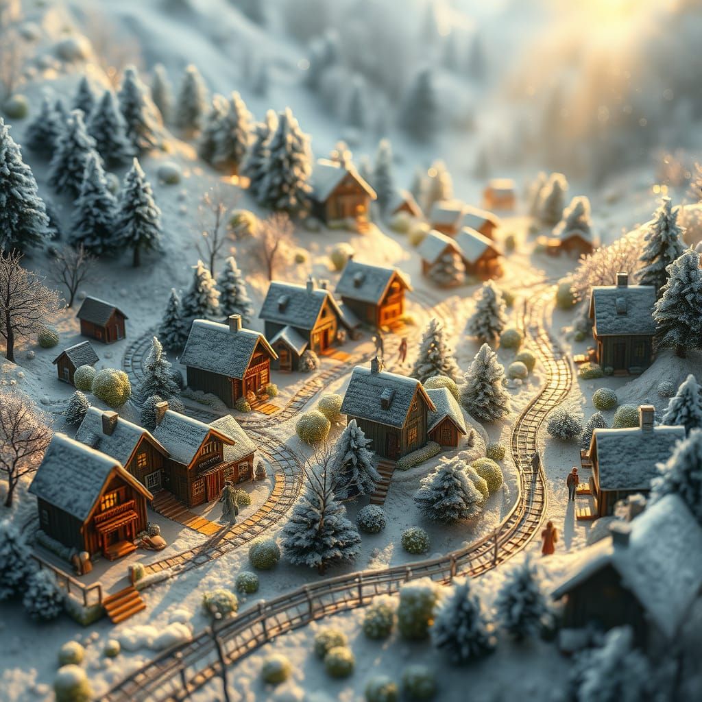Miniature Village in Fairytale Landscape