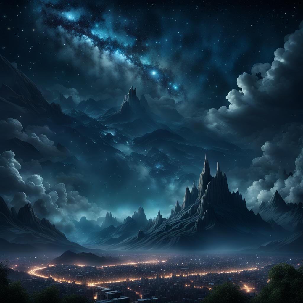 Epic Night Sky with Shiny Stars