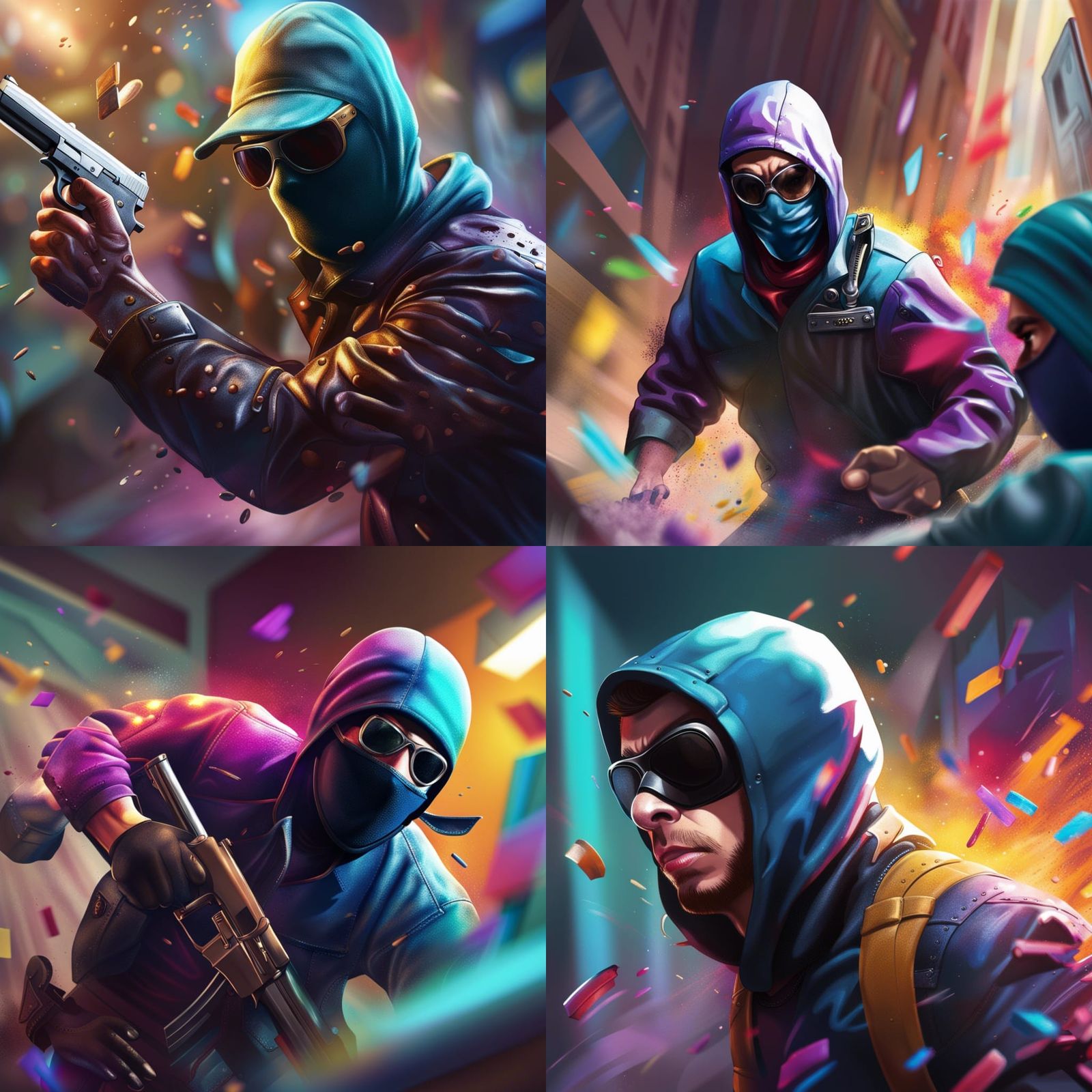 Hyperrealistic Bank Robbery Concept Art