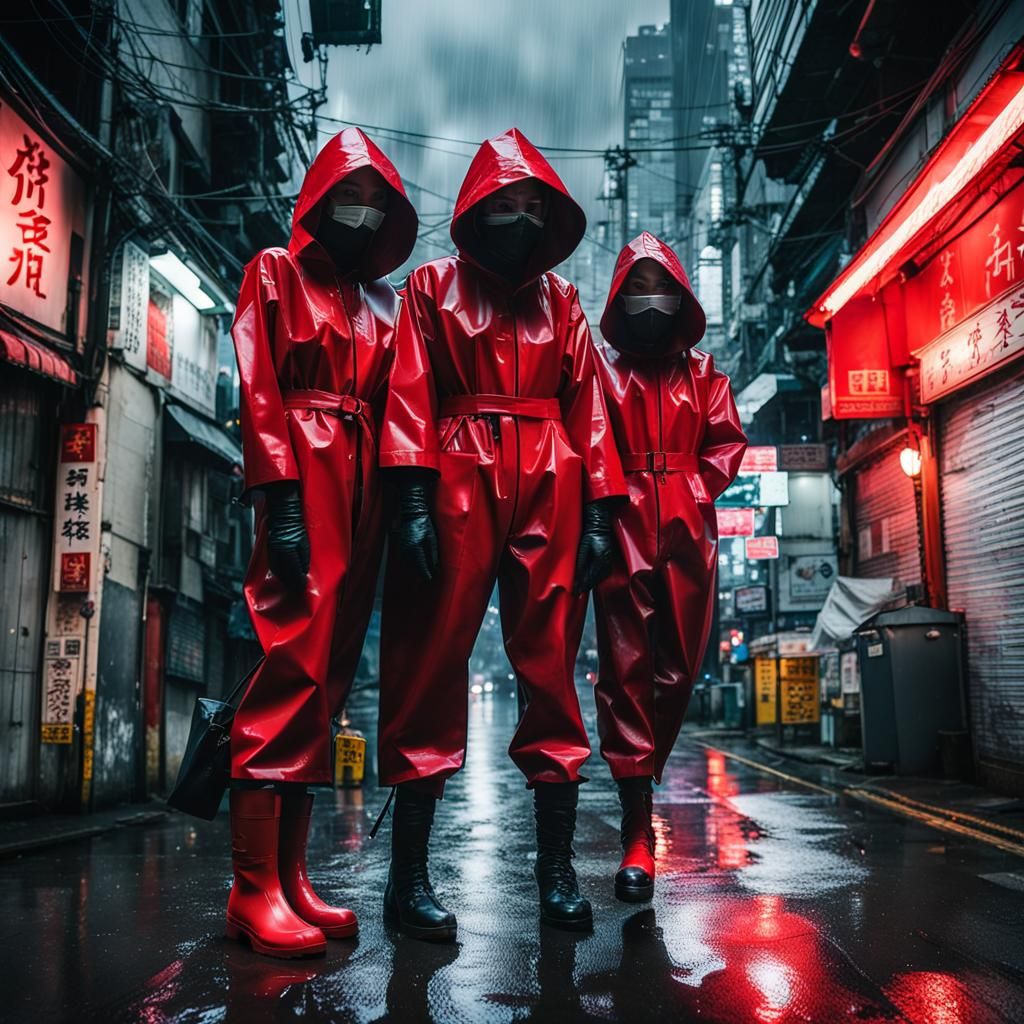 Surreal Cyberpunk Vision of Rainy Neo-Tokyo Alleyway