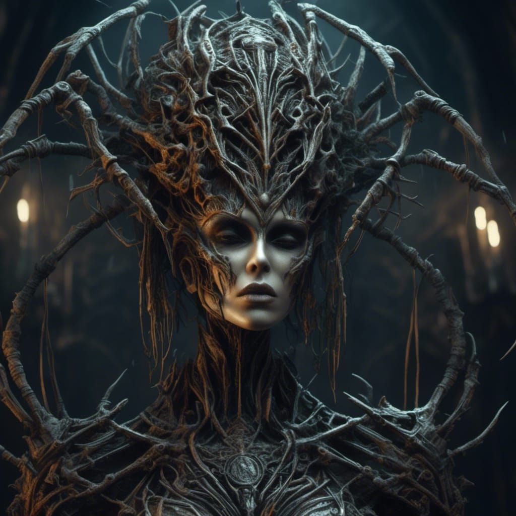 Mutant Woman in Dark Fantasy Style