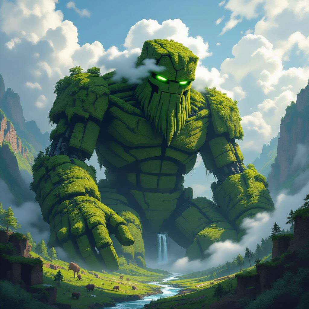 Ancient Iron Golem Slumbers in Mossy Valley