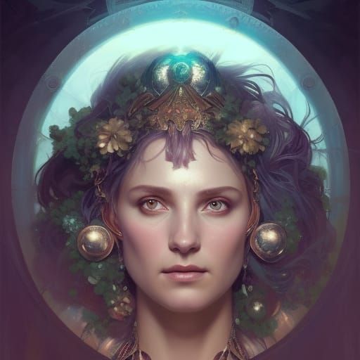 Goddess Ananke Portrait in Hyperdetailed Style