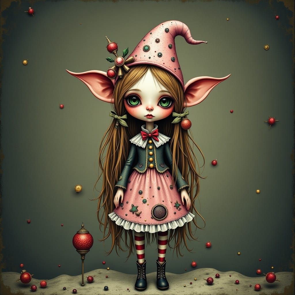 Whimsical Christmas Character in Gothic Fairy-Tale