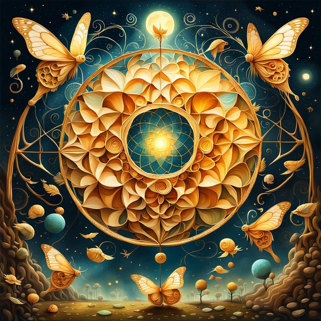 Golden Ratio Dream with Magical Background