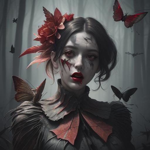 Surreal Macabre Portrait in Collage Art Style