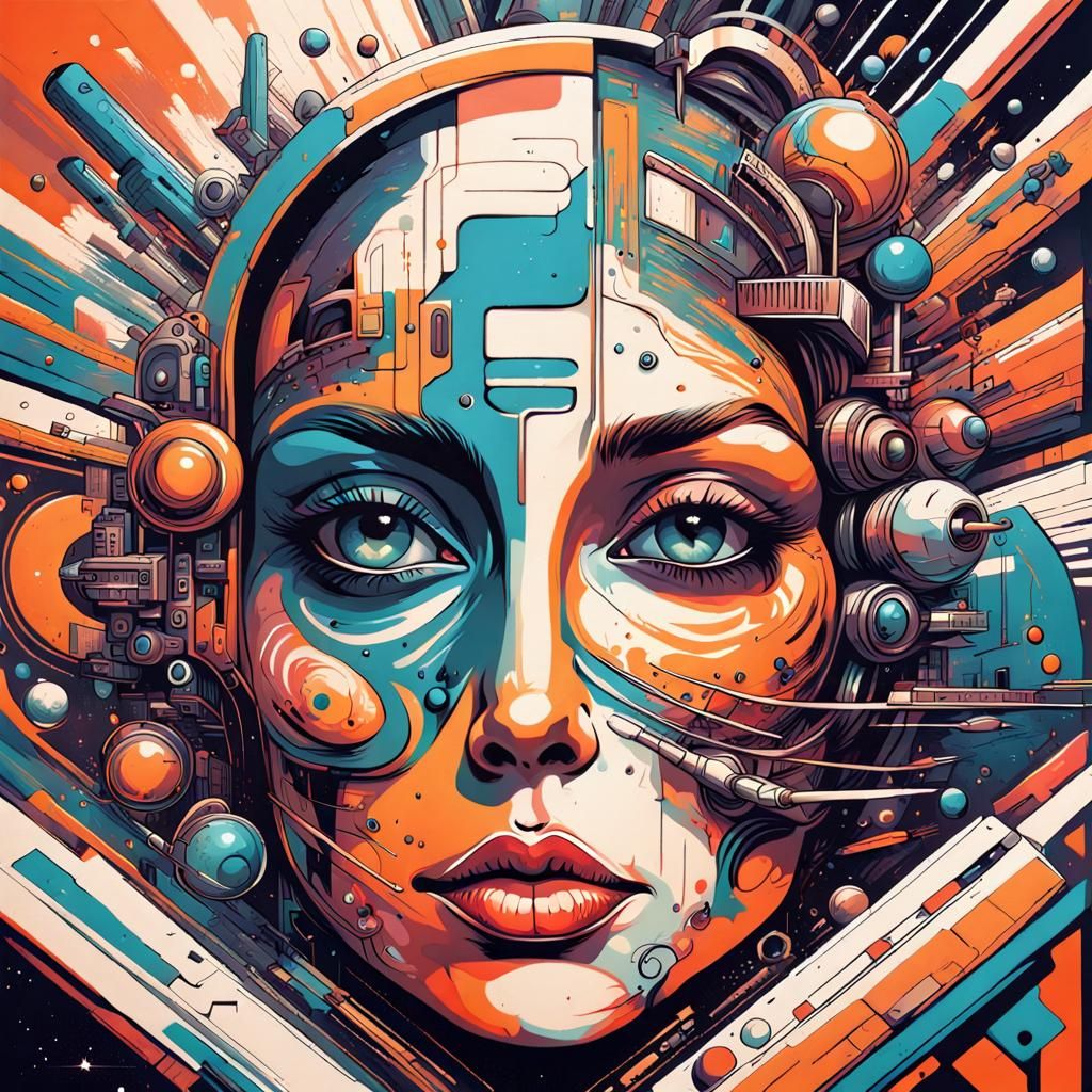 Epic Futurism: Detailed Cosmogony in Graffiti Style