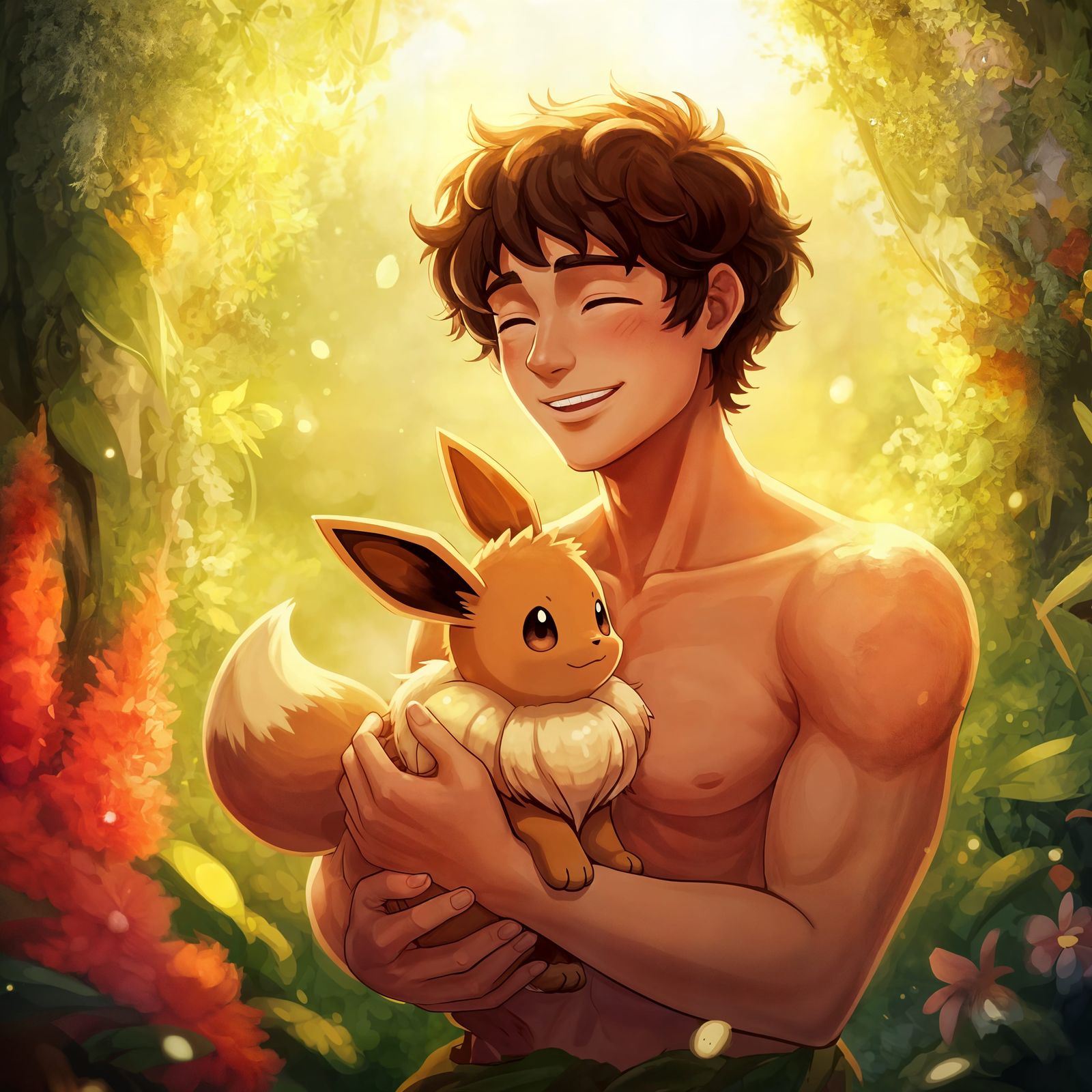 Adam and Eevee in the Garden of Eden