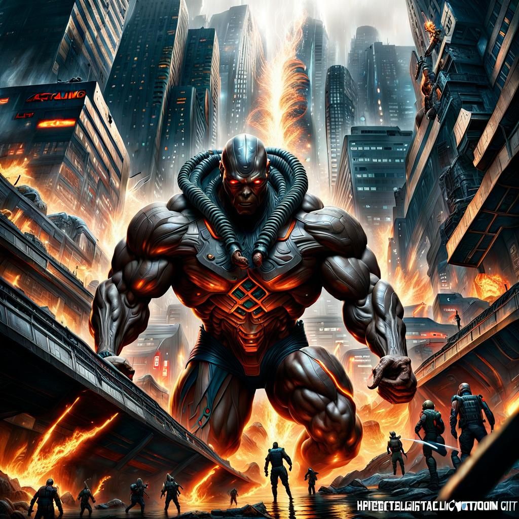 Tsunade Battles Aliens in Dystopian Cyberpunk City