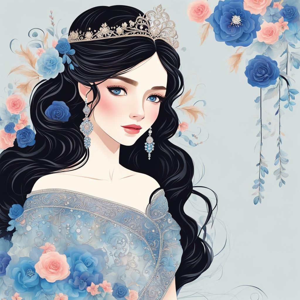 Elegant Portrait of a Girl in Abstract Art Style