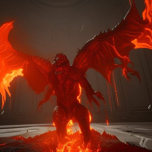 Hyperdetailed Hellfire Demon of Eternal Fire