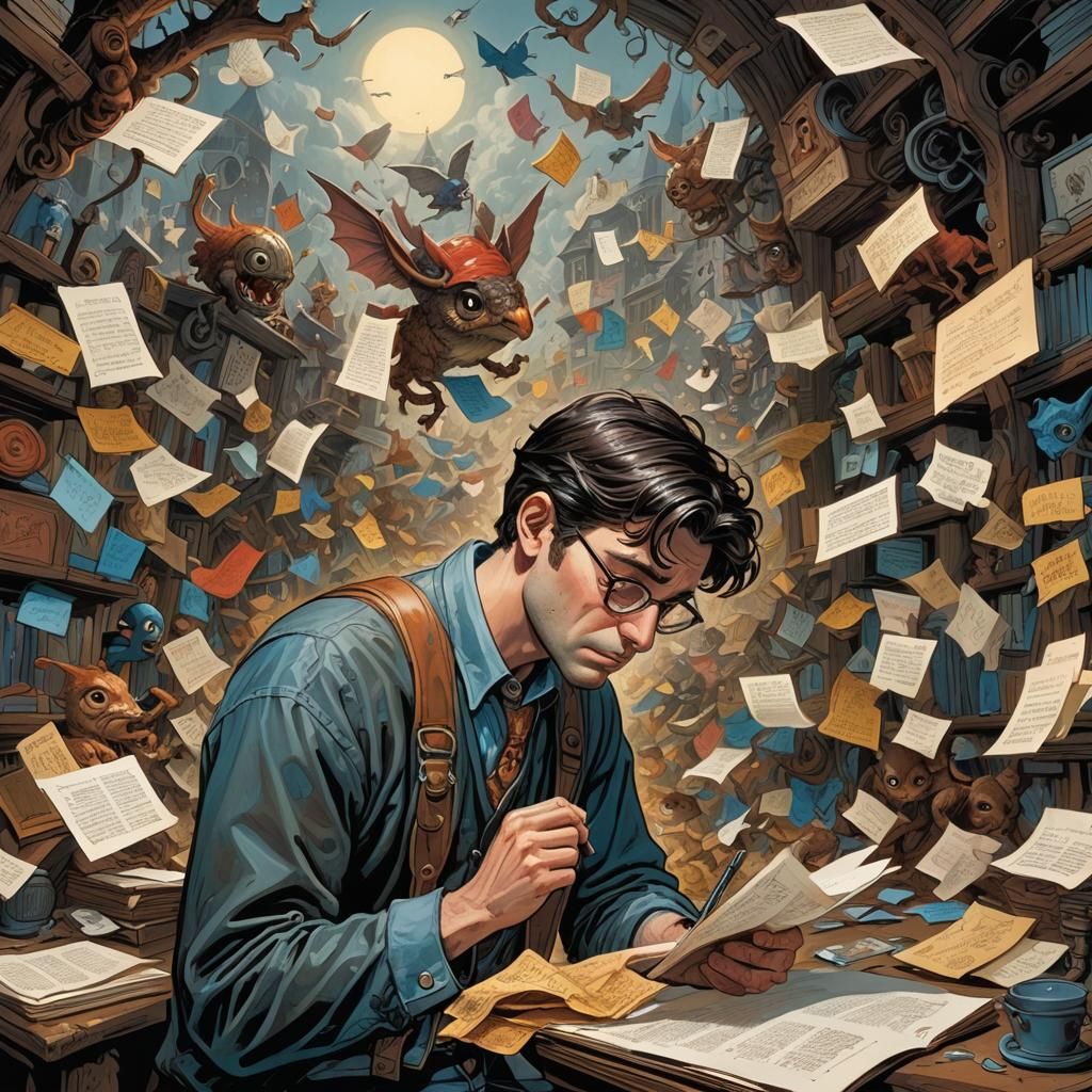 Regretful Reflection in Whimsical Comic Art