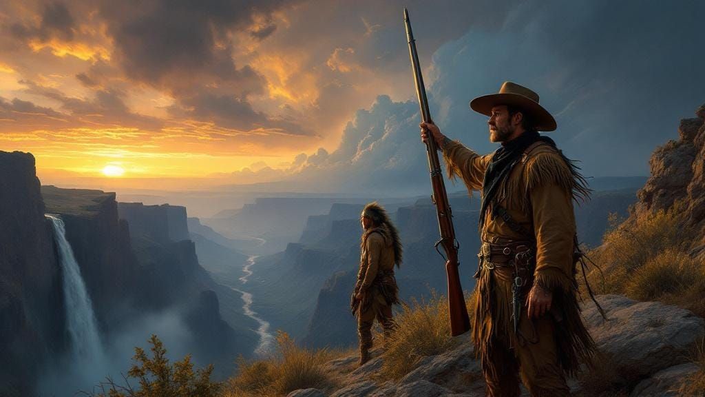 Frontiersman and Scout at Dusk in Remington-Russell Style