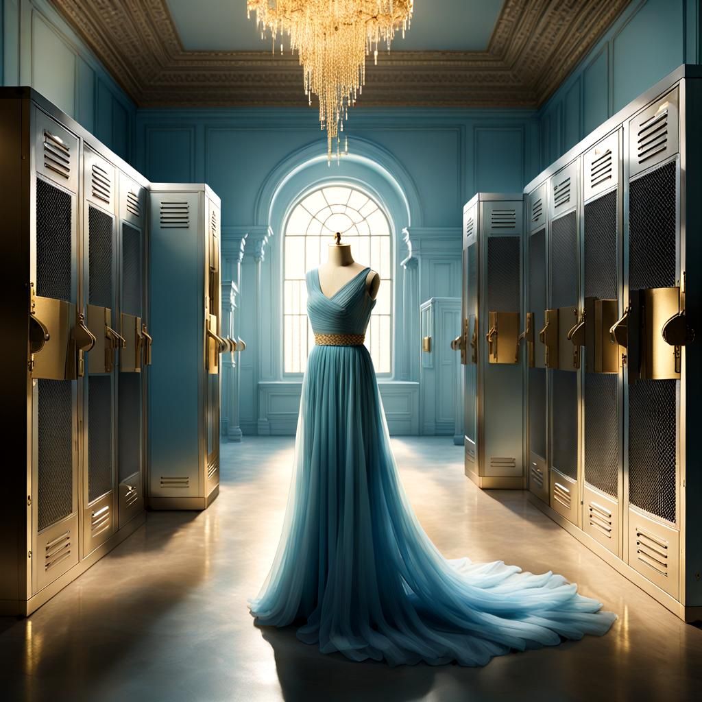 Mystical Gym Locker Portal with Evening Gown in Unreal Engin...