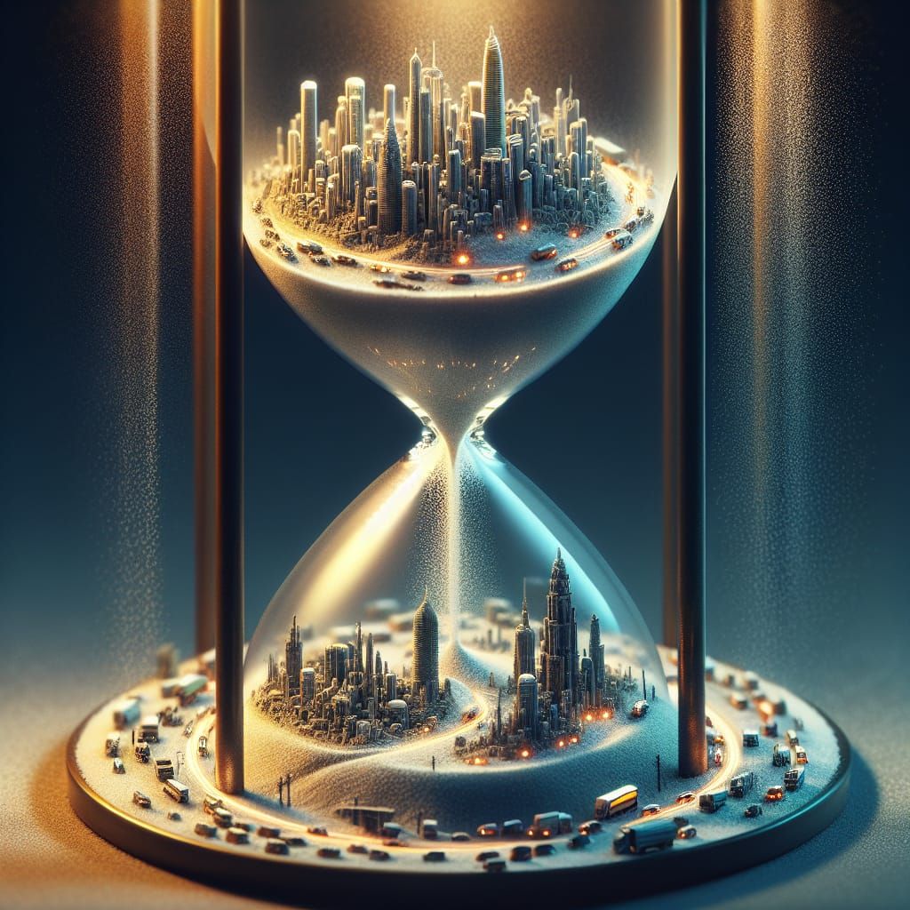 Timeless Cityscape Unfolds from Sand