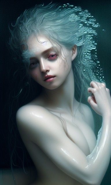 Sensual Girl in Tub: Photorealistic Digital Art