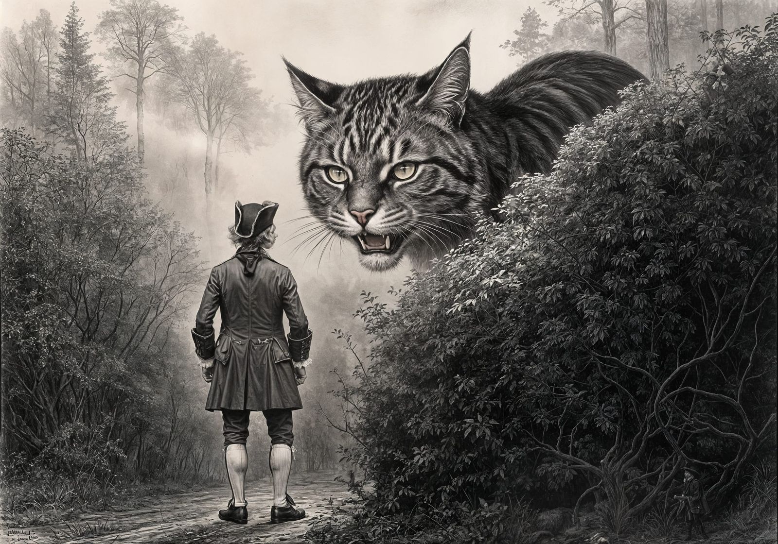 Giant Cat Emerges: 18th-Century Book Illustration