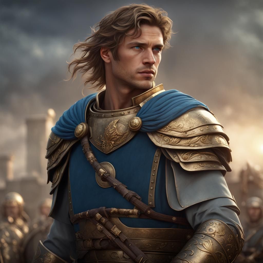 Roman General on Battlefield: Detailed Matte Painting